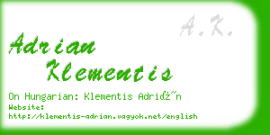 adrian klementis business card